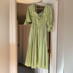 Red dress boutique midi dress